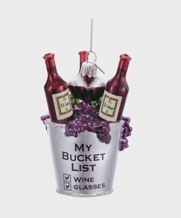 Booze: Wine Bucket List with Wine Bottle Ornament