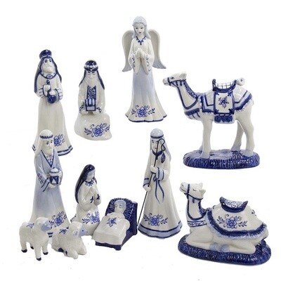 Delft Blue Nativity Set