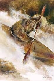 Print Bear In kayak