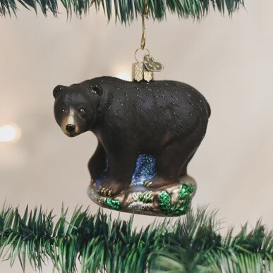 Black Bear - Glass Ornament