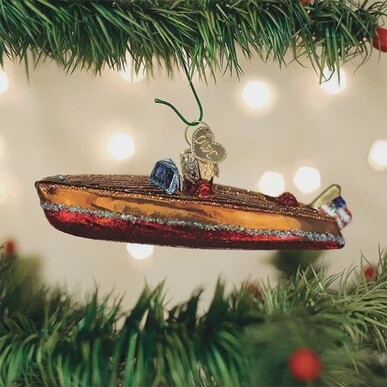 Automobile: Classic Wooden Boat Ornament