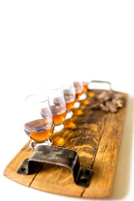 Whiskey Flight Tray with 5 glasses