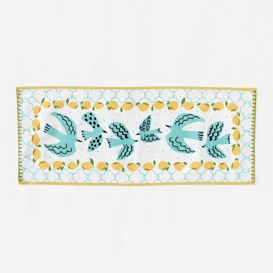 Bird Table Runner with Lemons