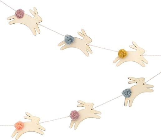 Bunny Garland with Pom Poms