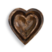 Heart Shaped Wooden Dish, Size: Large