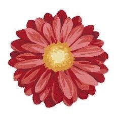 Hooked Pink Flower Rug