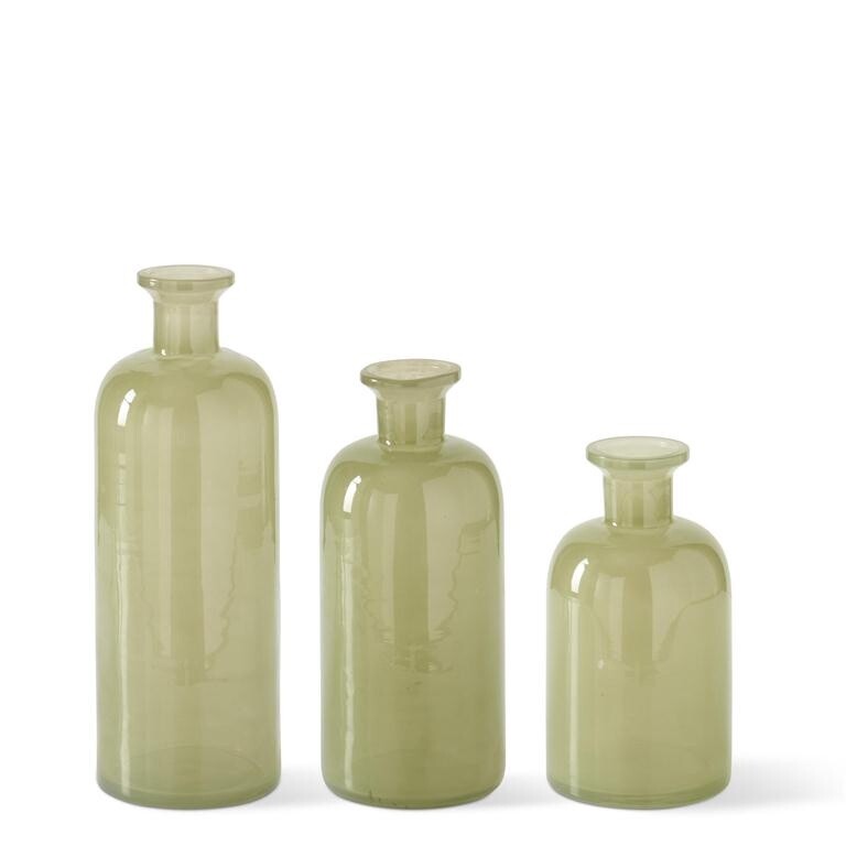 Green Glass Bottle Vase