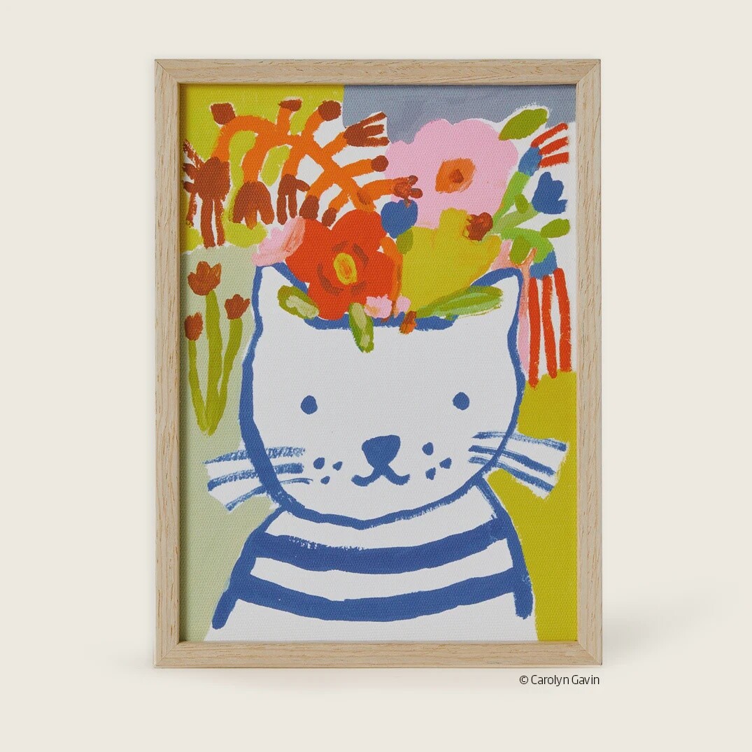 Blue Cat Framed  Art