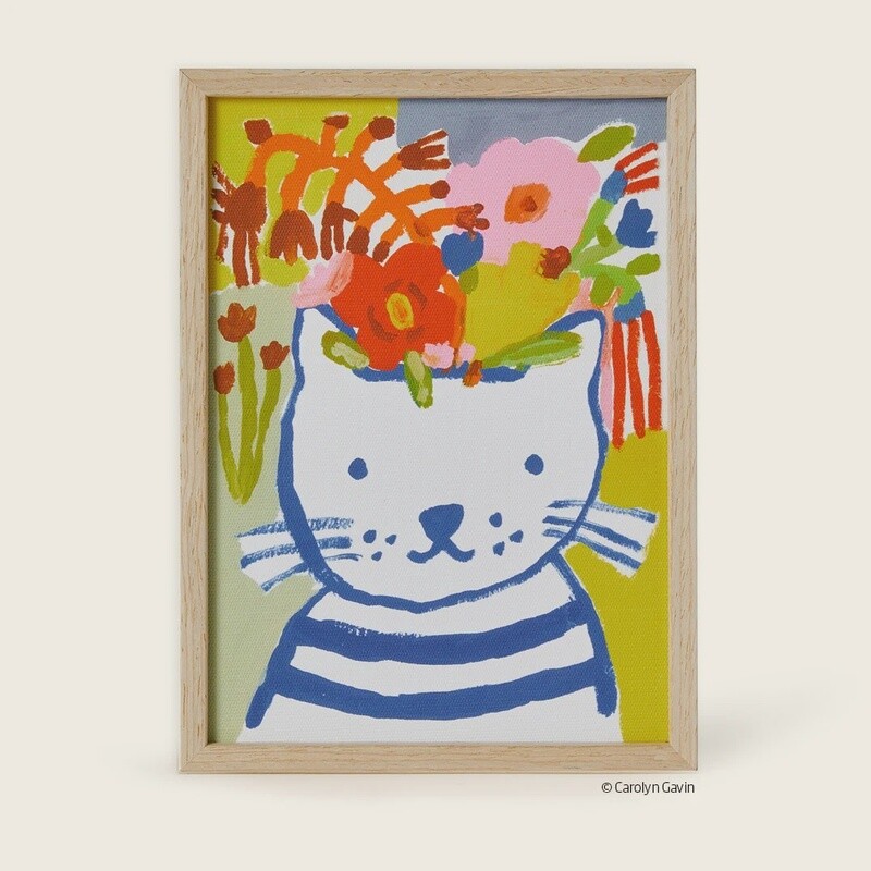 Blue Cat Framed  Art