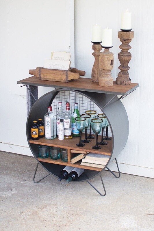 Metal Cubby with Wood Shelf