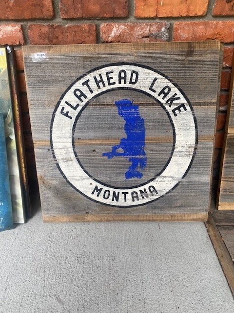 Barnwood Flathead Lake Sign