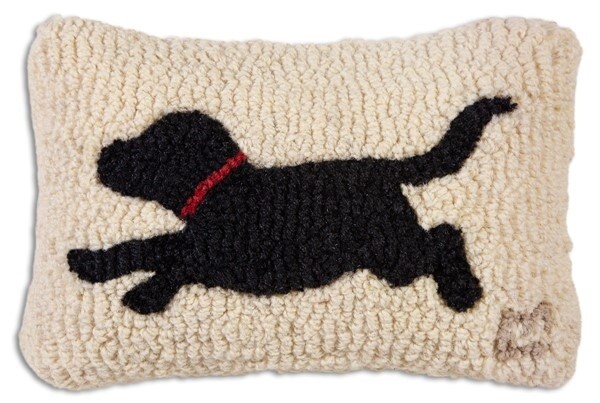Pillow Running Black Dog