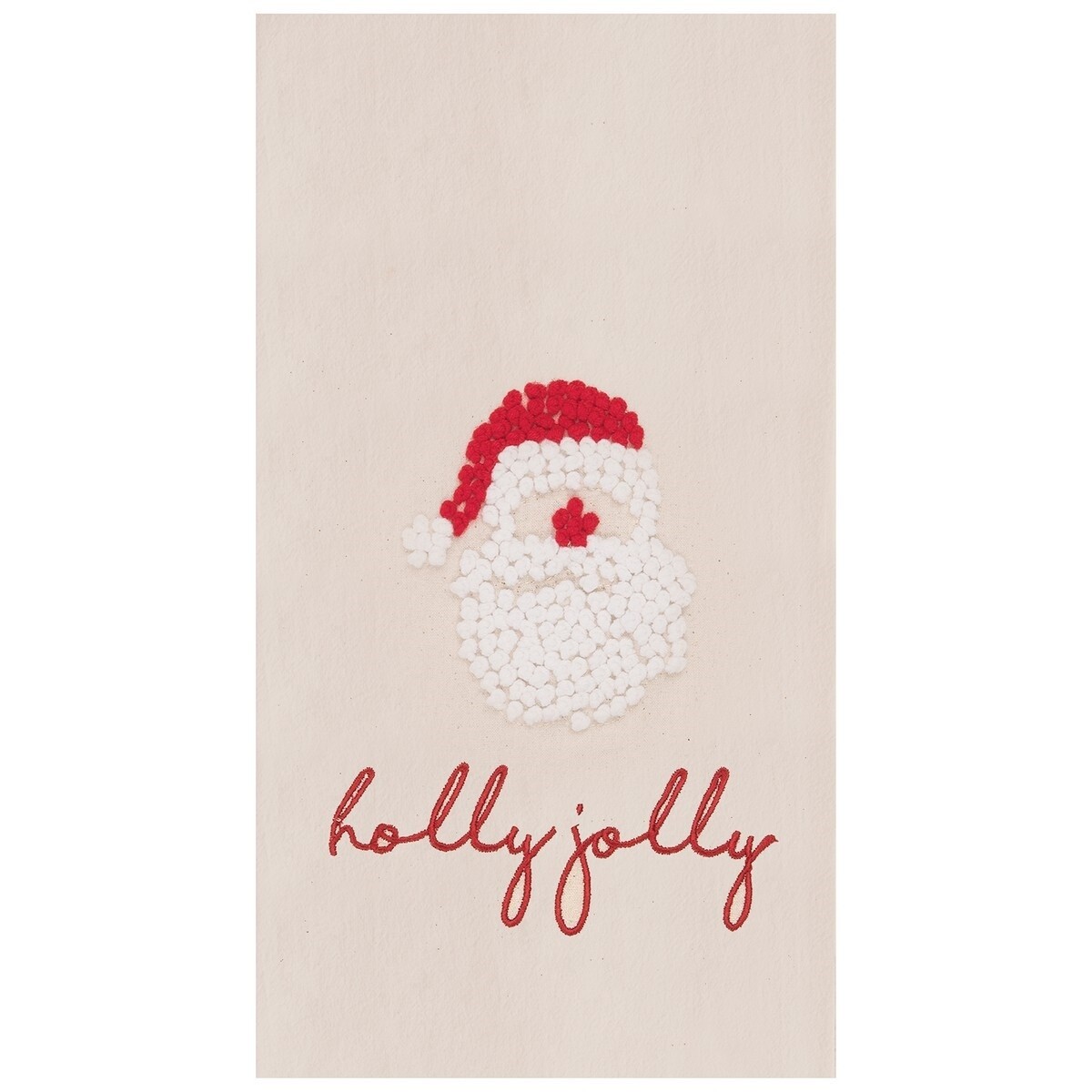 Holly Jolly - Embroidered Flour Sack Dish Towel