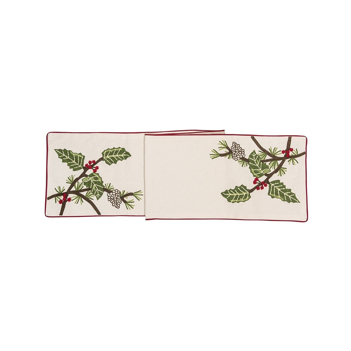 Holly and Pinecones Table Runner