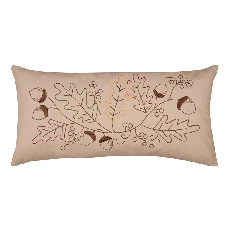 Oak Leaf and Acorn - Embroidered Pillow