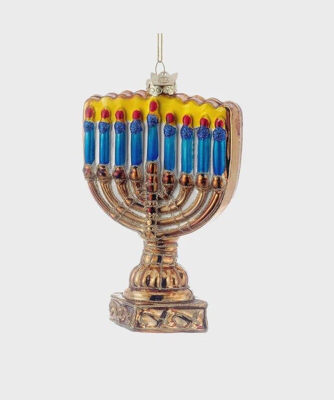Glass Menorah Ornament