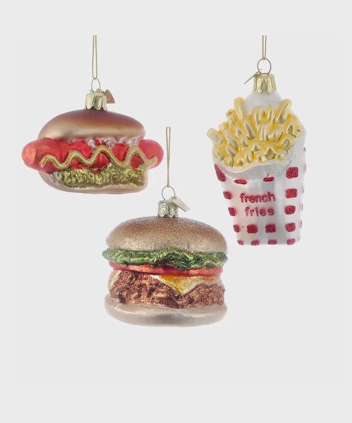 Food: Glass Fast Food Ornaments