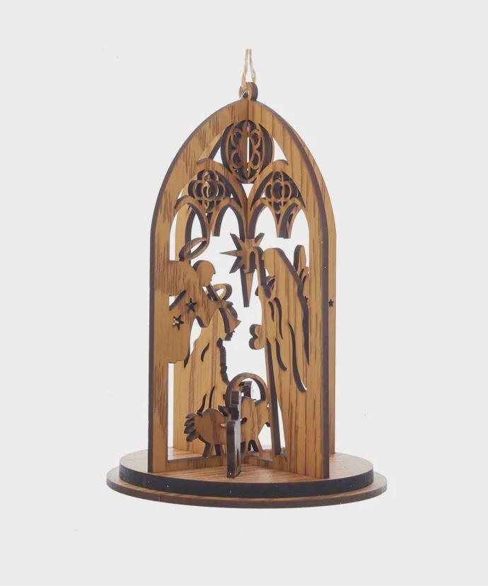 Laser Cut Wood Nativity Ornament