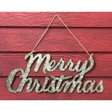 Galvanized Cut-Out Merry Christmas