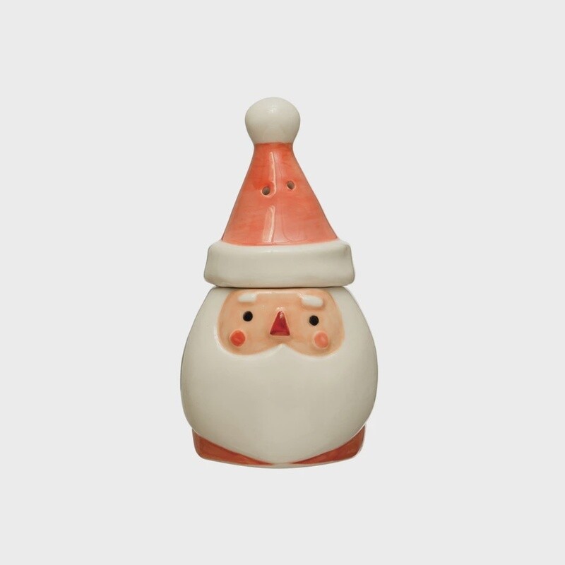 Salt &amp; Pepper Stoneware Santa Shakers