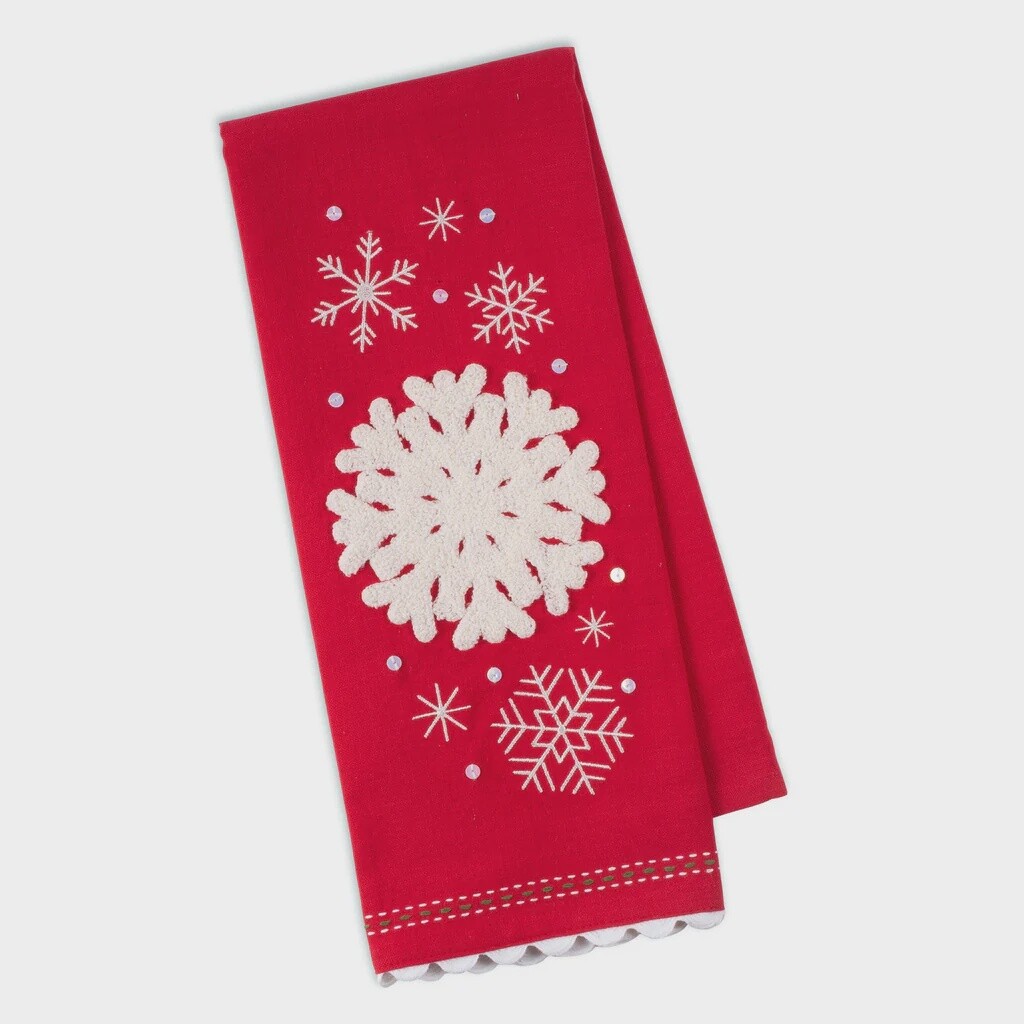Falling Snowflakes Dishtowel