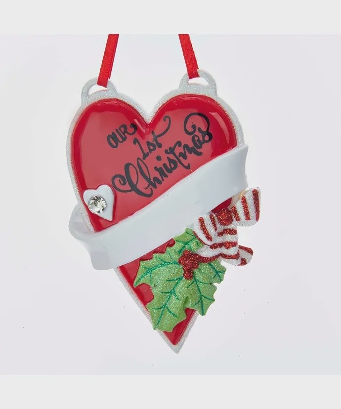 Our 1st Christmas Resin Heart Ornament