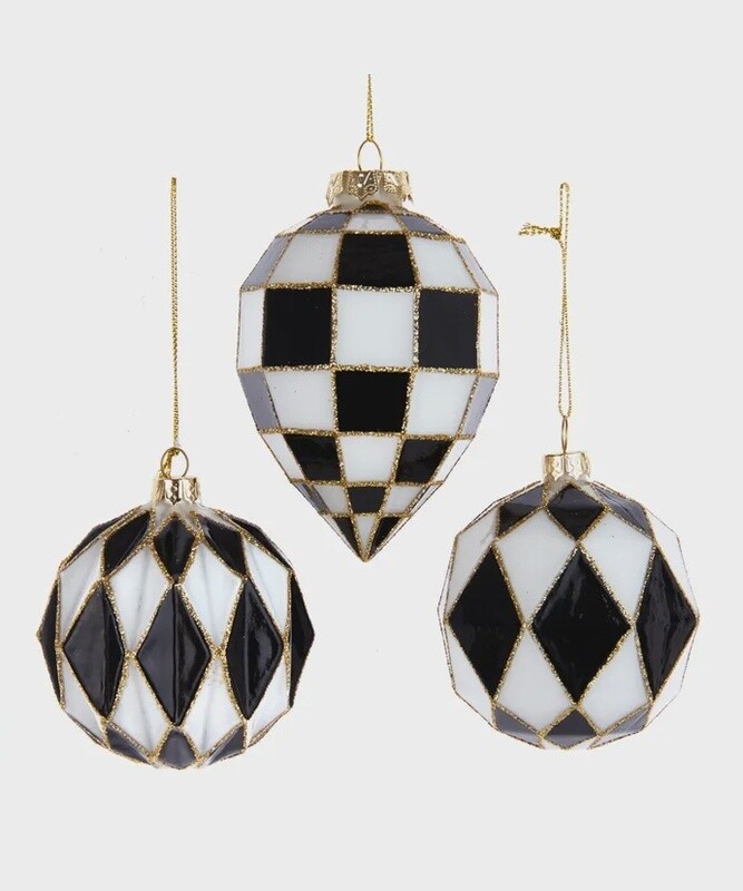 Black and White Ball , onion, round, finial
