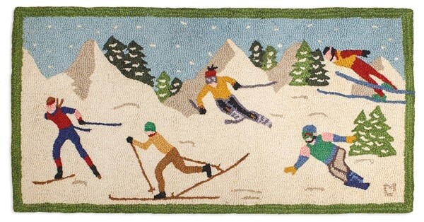 Hooked Mountain Sports Rug