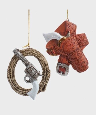 Resin Western Gun 2 assorted Ornaments