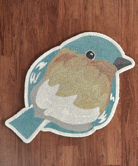 Shaped Rug Blue Bird