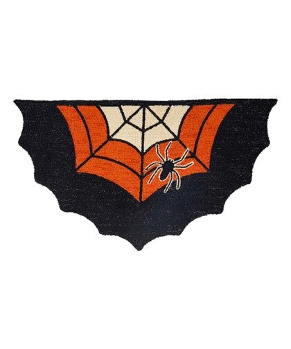 Indoor/outdoor Hooked Spiderweb b Rug
