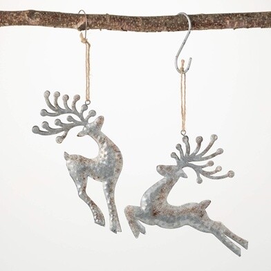 Embossed Leaping Tin Reindeer