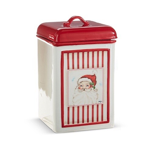 Ceramic Santa Canister with Lid