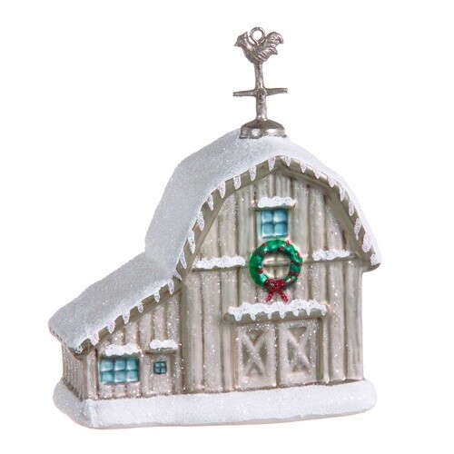 Snowy Barn Ornament