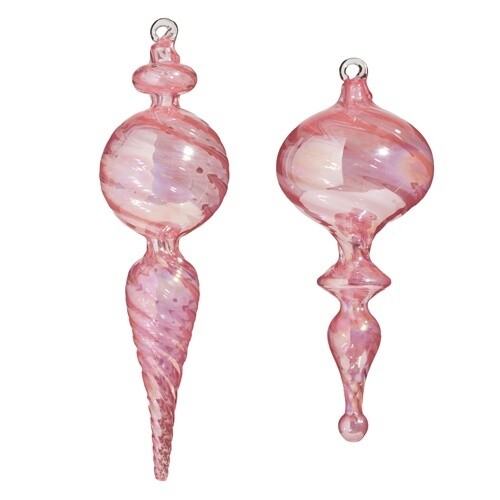 Pink Glass Finial - Ornament