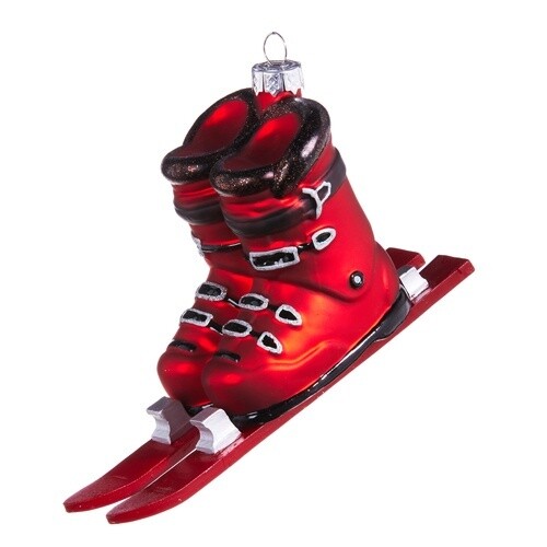 Orn. Ski Boots glass