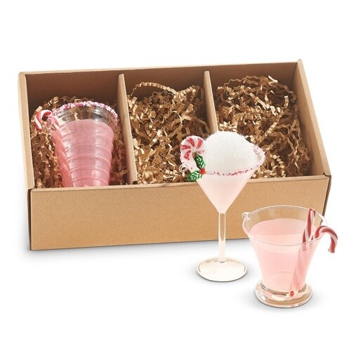 Pink: Peppermint Cocktail Ornaments