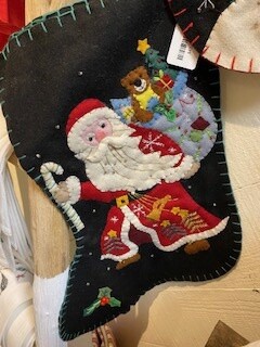 Felt Applique Santa Stocking