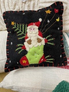 Pillow Santa in a Stocking