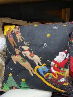 Pillow Santa on Sleigh