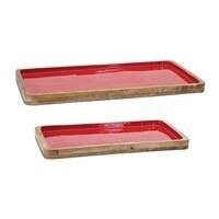 Tray with Red Enamel