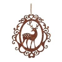 Hanging  Deer Cut out Rusty Metal