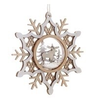 Wood Snowflake with Clear Disc