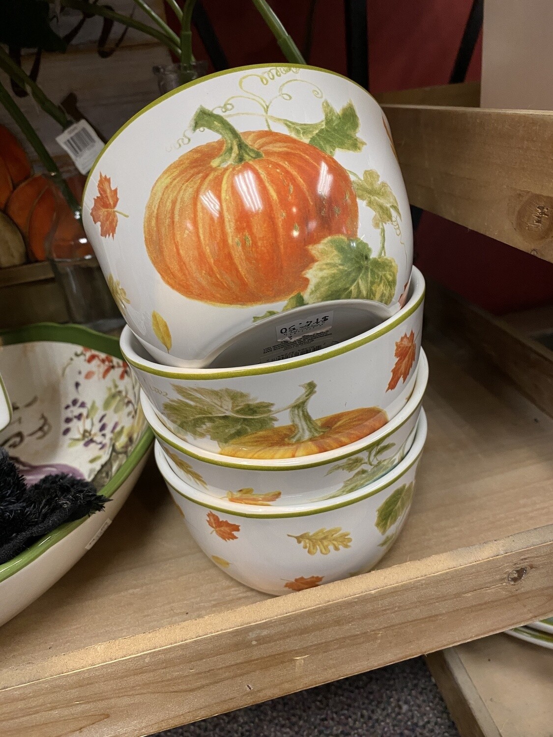 Bowl Autumn Leaves with Pumpkin