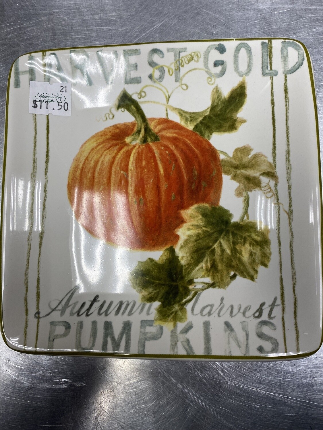 Autumn Harvest Plate with Pumpkin