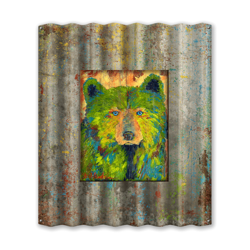 Corrugated Frame, &quot;Fern&quot; Bear by Shelle Lindholm