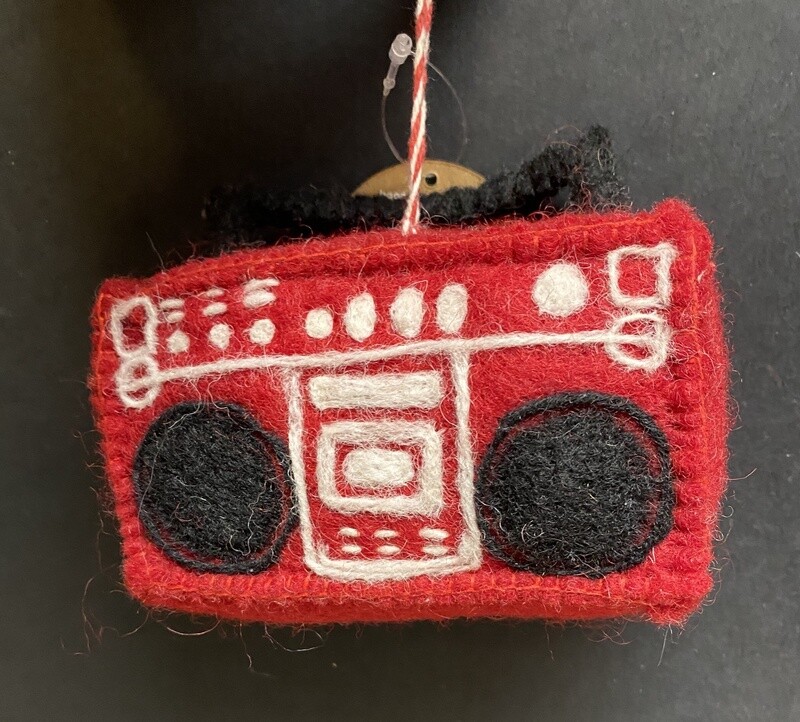 Felt Boom Box  Ornament