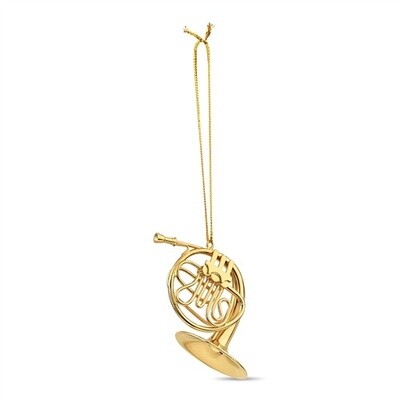 Gold French Horn Ornament