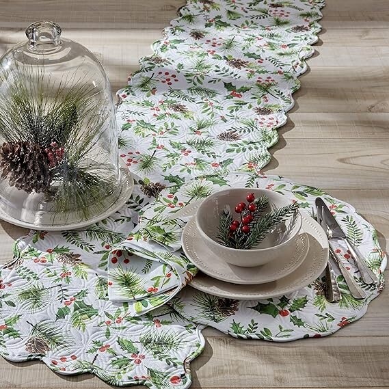 Holiday Woodland Quilted Table Runner