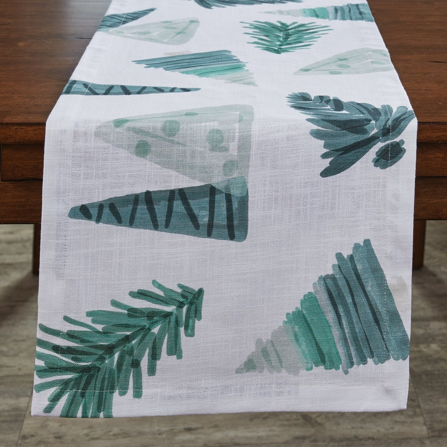 Hand Painted Trees Table Runner, Size: 15&quot;x54&quot;